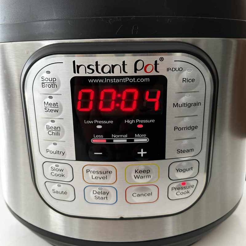 Réglage de l'Instant Pot pour la cuisson des épis de maïs