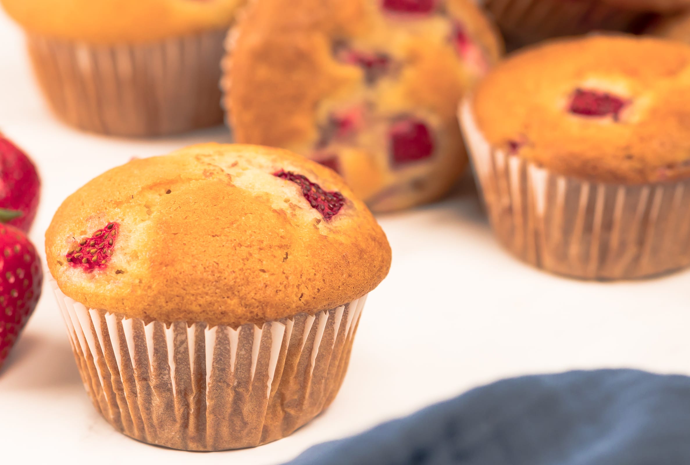 Muffins aux fraises moelleux et tendres